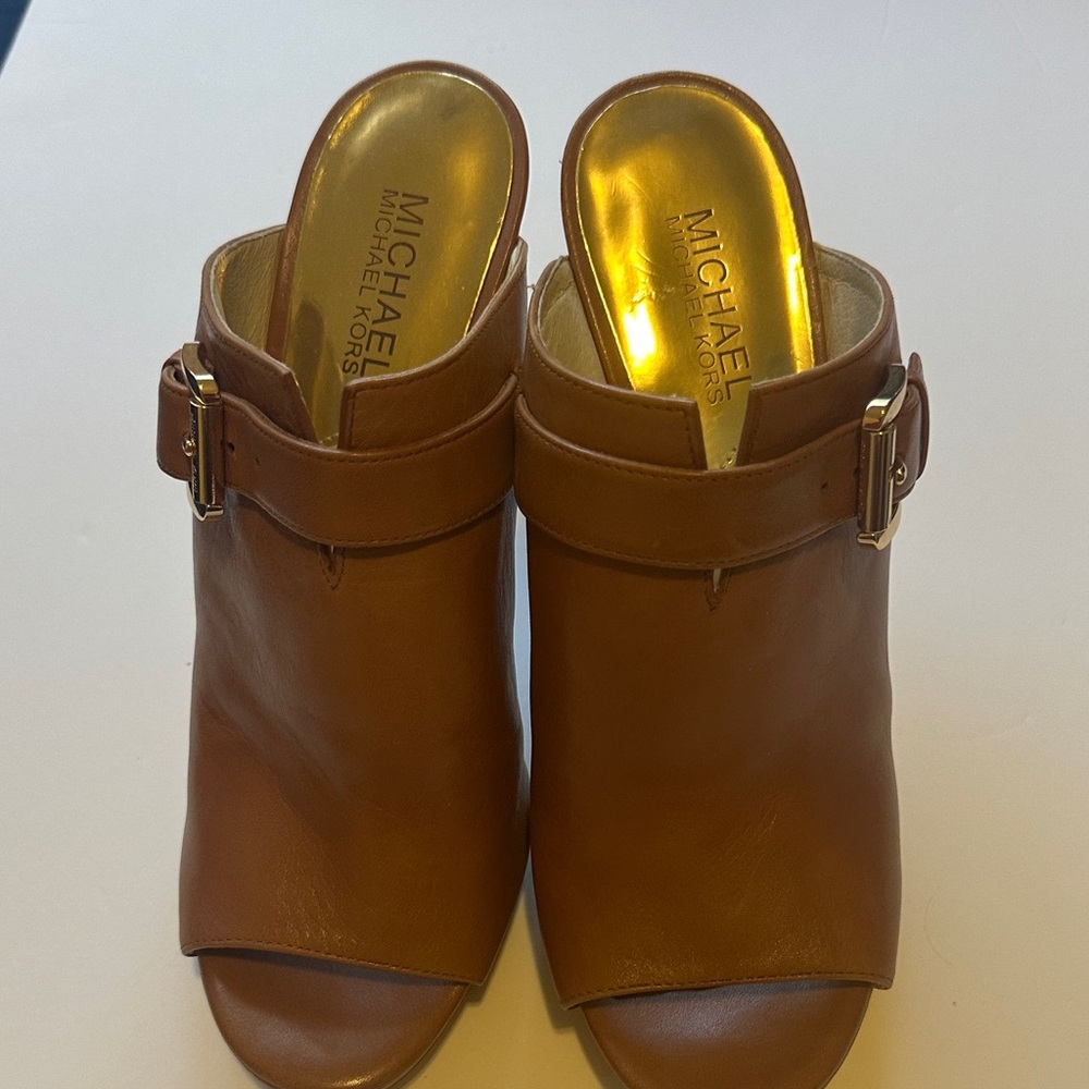 Michael Kors Tan Leather Mules